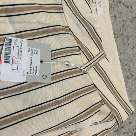 Part Two NWT size 12 (42)Elegant Cream and Black Flare/wide Pants with stripes - Picture 3 of 16
